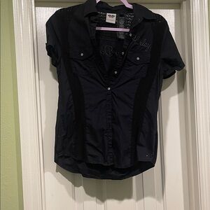 Harley Davidson Black Button-Up Shirt